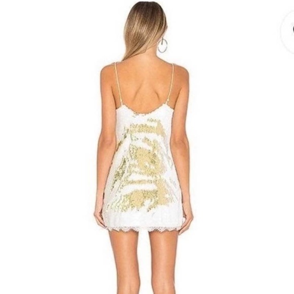 Free People Gold/ Ivory Seeing Double Sequin Dress Size S - Picture 3 of 15